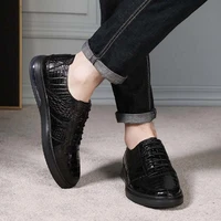 hubu high-end crocodile shoes trend Men shoes fashion Casual shoes high-grade men leather shoes Air cushion shoe sole