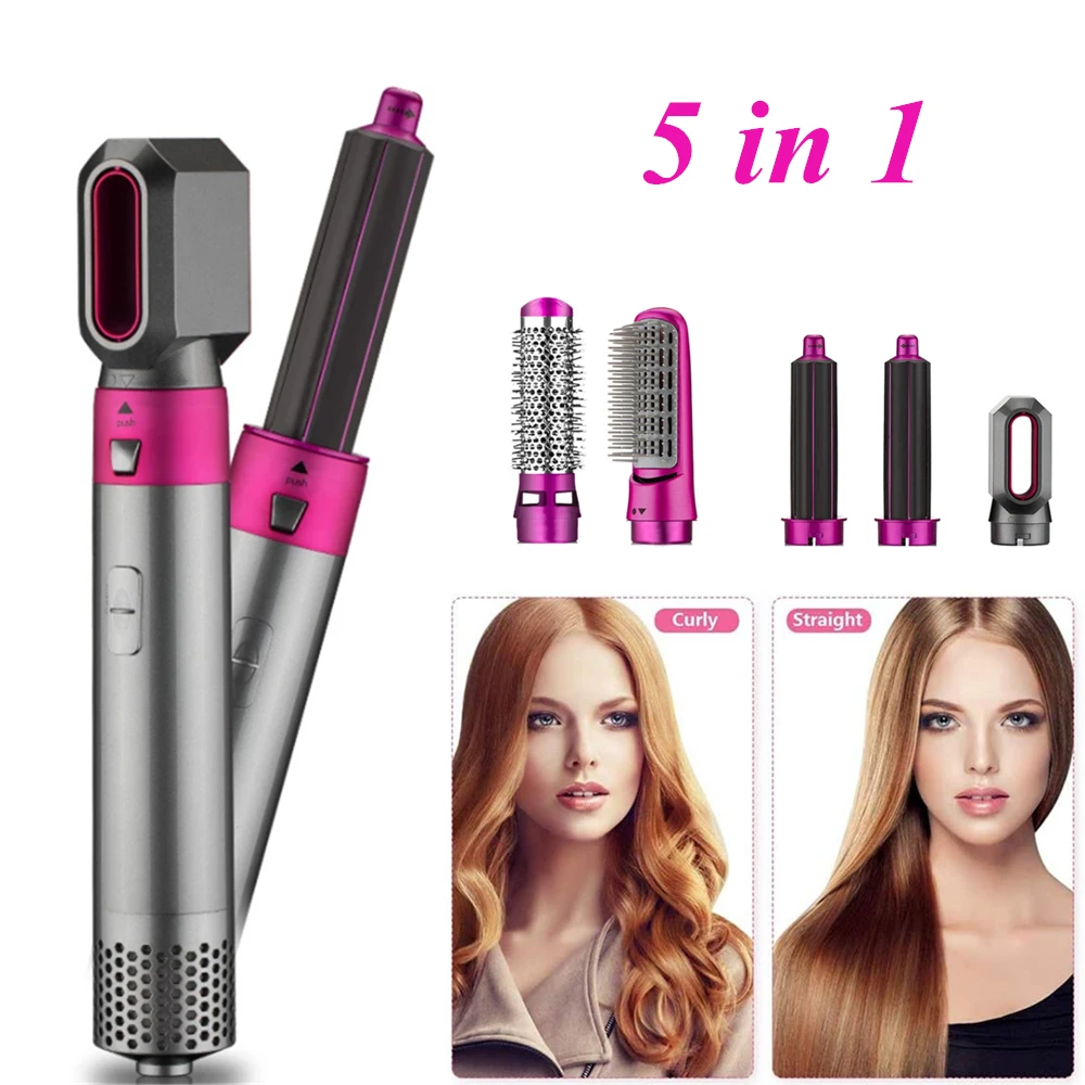 

5 in 1 One Step Hair Dryer Volumizer Brush Blow Dryer Styler for Rotating Straightening Curling Negative Ion Ceramic Blow Dryer