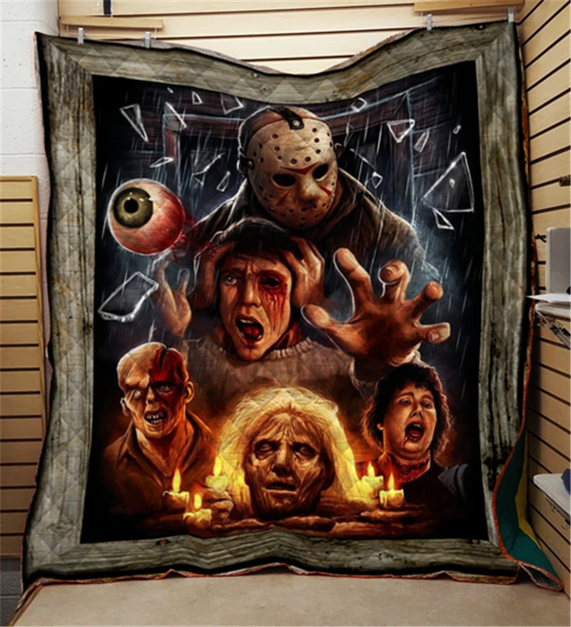 Летнее одеяло с ужасным принтом черепа детское Школьное для взрослых мягкое