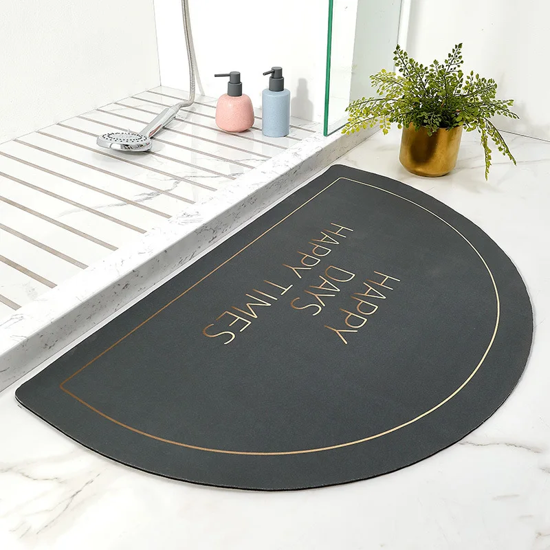 

New Technology Velvet Absorbent Bath Mat Rubber Bottom Non-slip Bathroom Rug Shower Door Mat Quick-drying Foot Mat Carpet