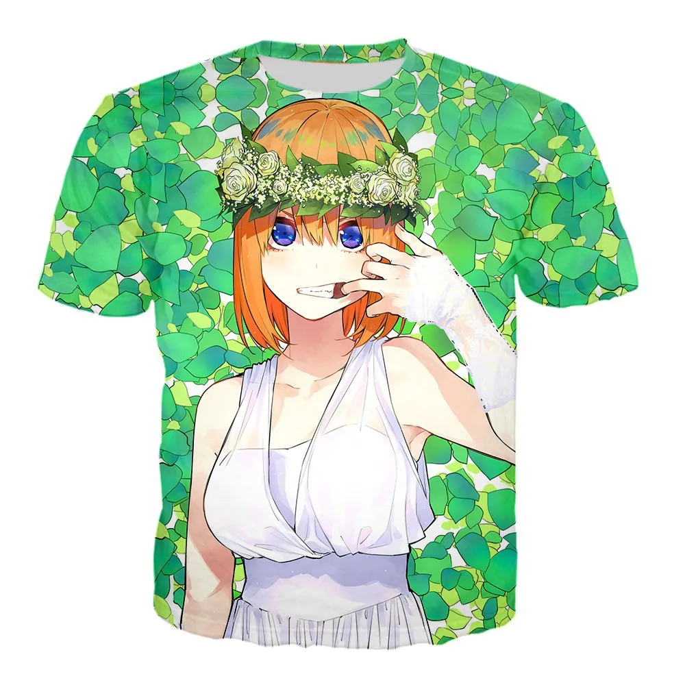 

2021 new cartoon quintuplets sisters three-dimensional printing 3D men's short-sleeved round neck T-shirt women