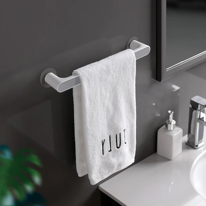 

Towel Rack Punch-Free Bathroom Bathroom Suction-Type Rack Bath Towel Rack Nordic Simple Creative Single Rod Item Hanging Pole