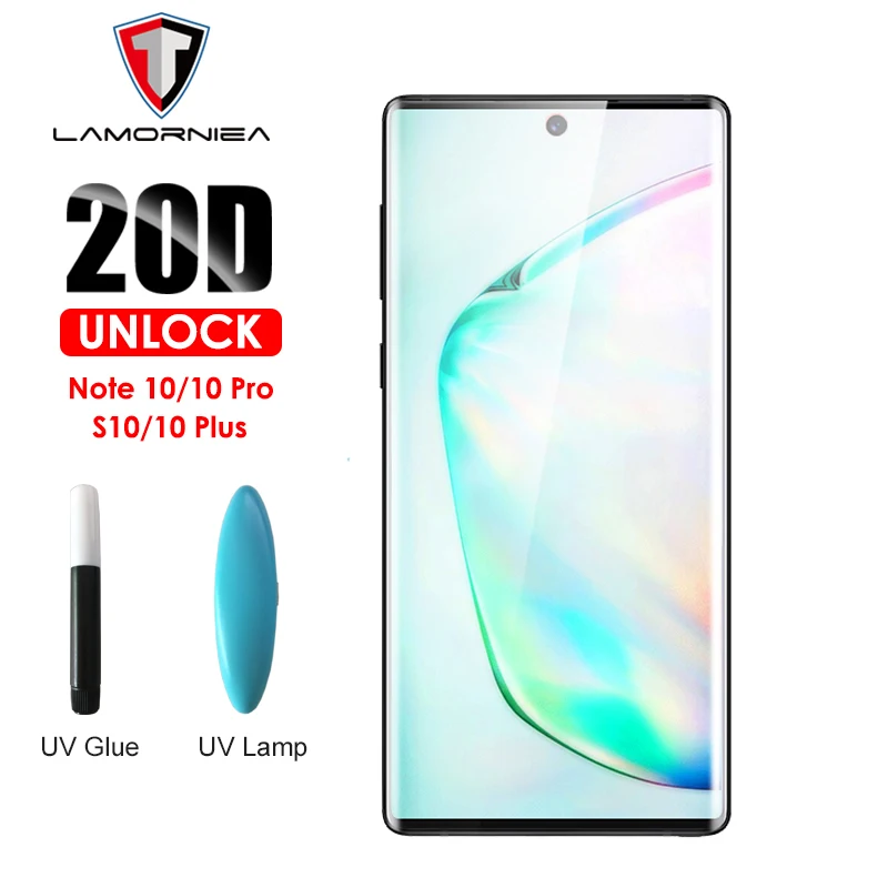Для samsung Note 10 Pro УФ-стекло протектор экрана с разблокировкой отпечатков пальцев