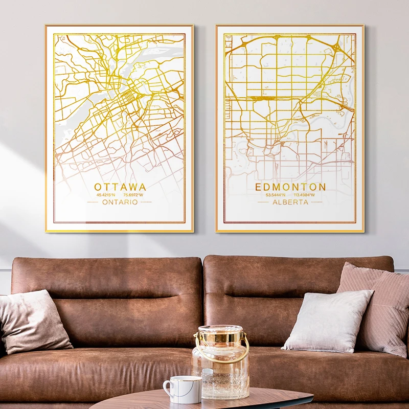 

World City Map Canvas Painting Wall Art Rome Tokyo London Poster and Print Decorative Picture for Living Room Study Home Decor