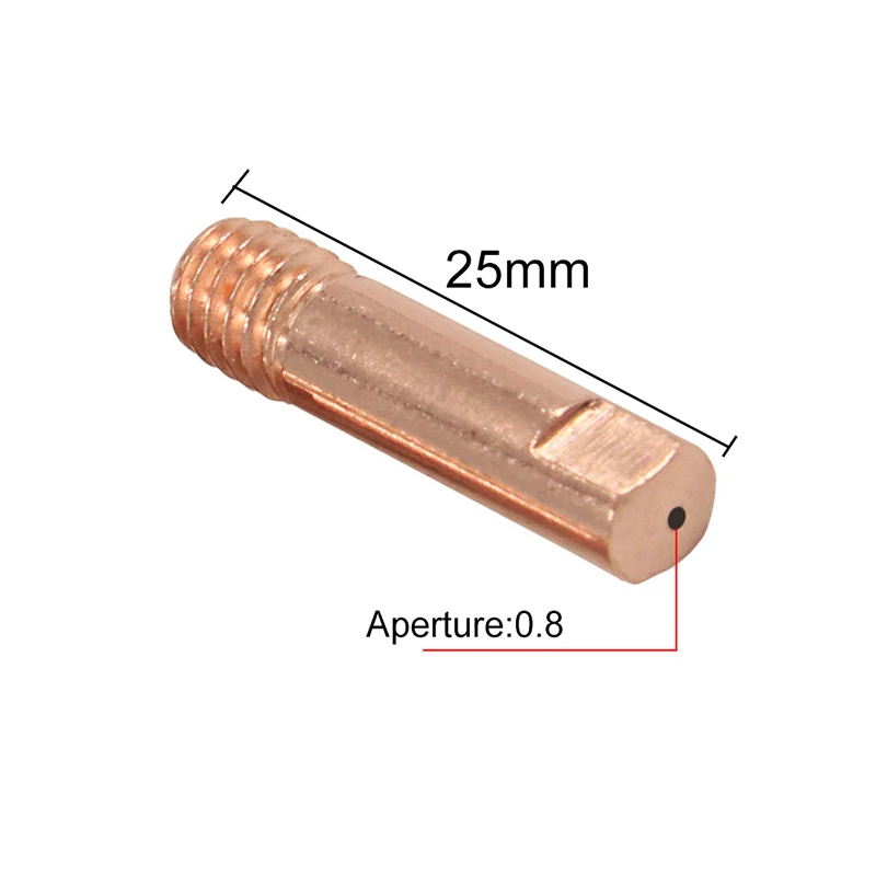 

Hot 10pcs MB-15AK M6*25mm Welding Torch Contact Tip Gas Nozzle 0.8/1.0/1.2mm Mig Welding Gun Accessories Torch Contact Tip