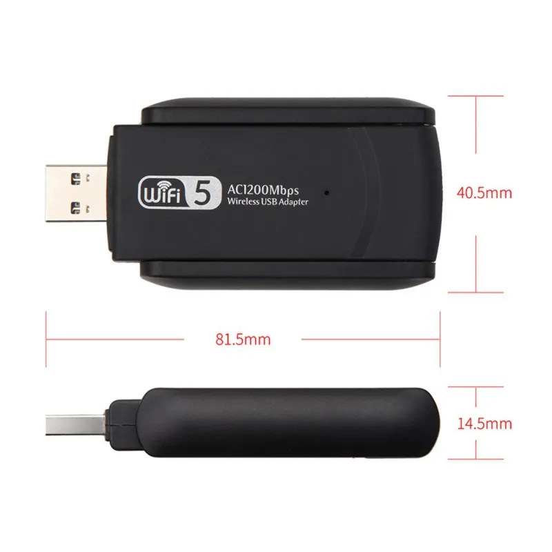 

1200Mbps WiFi Wireless Network Card USB 3.0 Dual Band 2.4G/5.8G LAN Adapter Receiver With Dual Antenna For Laptop PC