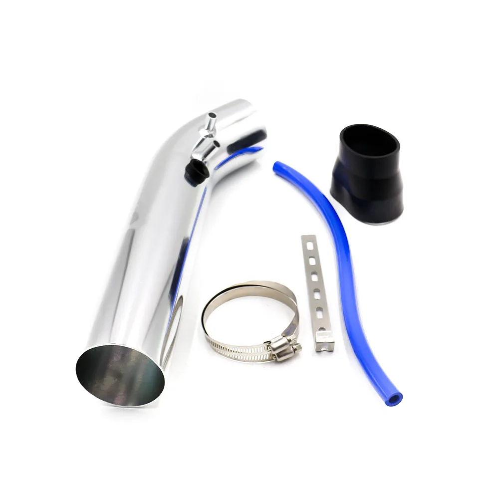 

Car modified 76mm universal cold air intake pipe kit aluminum mushroom head air filter aluminum tube long style