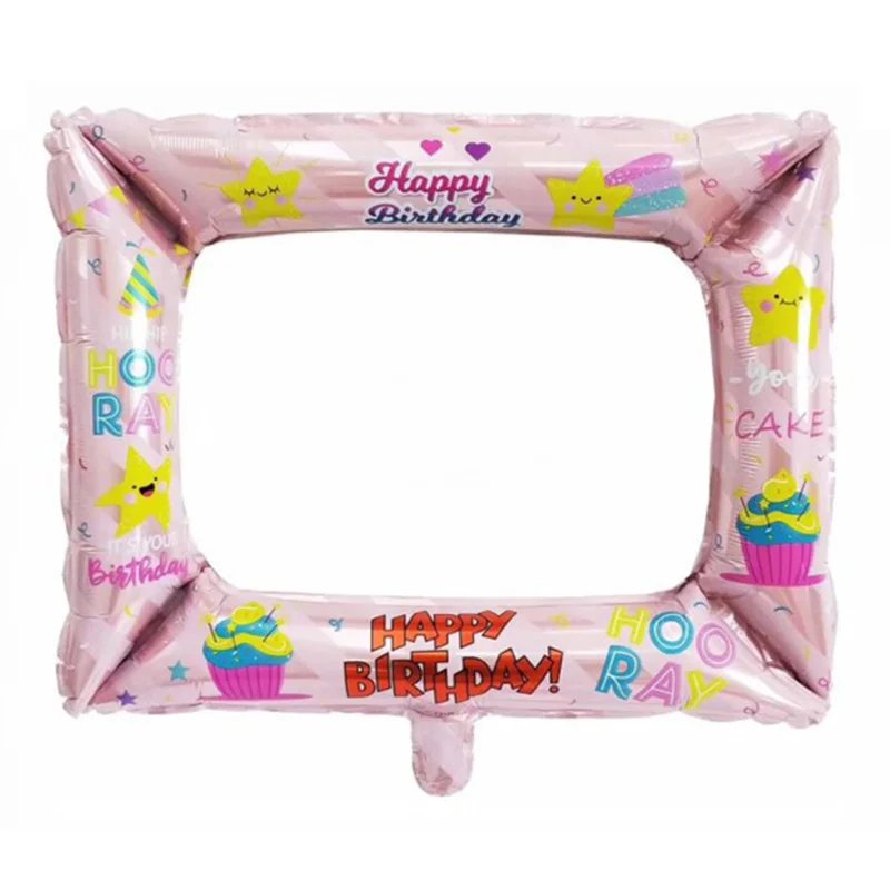 1 шт с днем рождения фото стенд фольги шары фоторамка воздушные на день вечерние