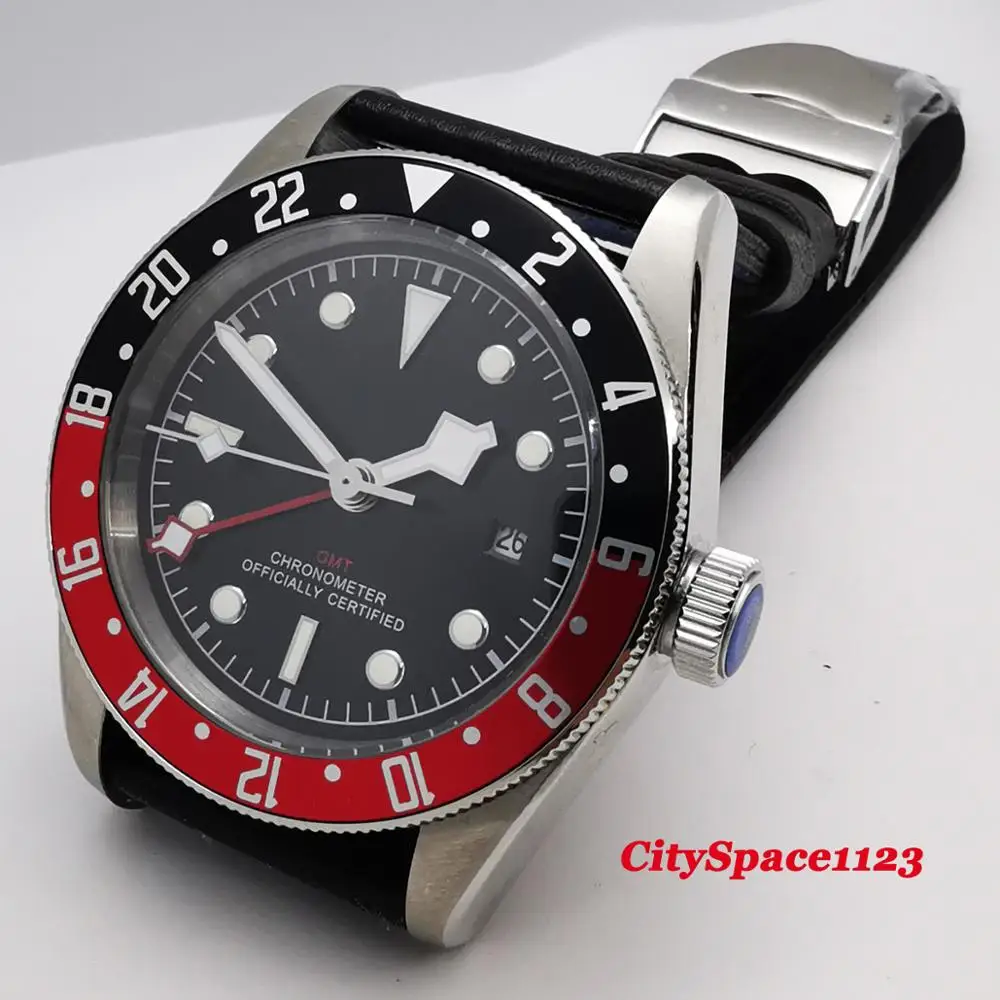 Corgeut роскошный бренд 41 мм сапфир GMT автоматические часы для движения военные