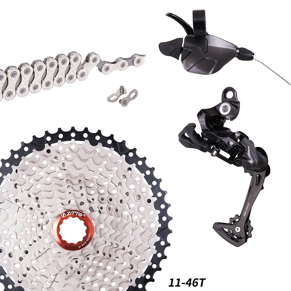 ZX11 Groupset 46T ZTTO 1*11 Группа Набор 11 скоростей переключения передач задний переключатель группа набор для горного велосипеда MTB 11 скоростей 1x11 Комплект 46T 42T 40T 11s кассета - Цвет: ZX11 Groupset 46T