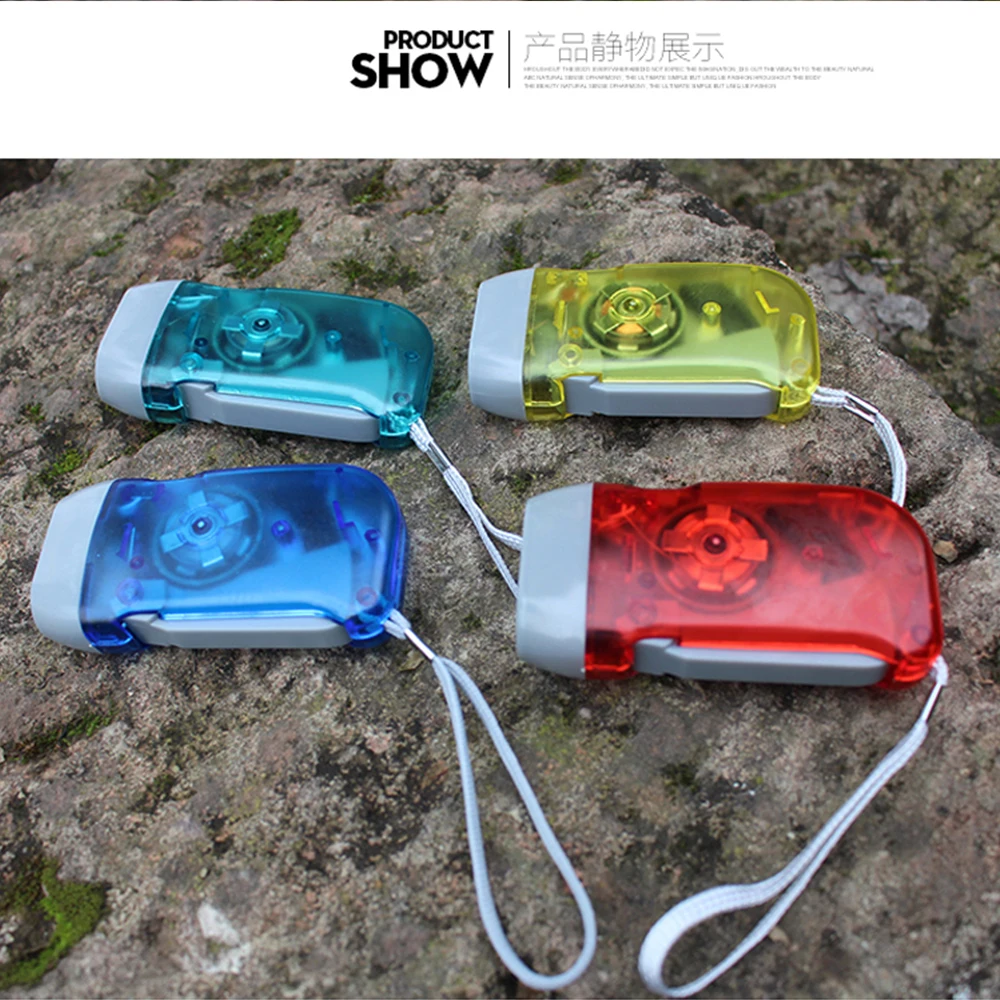 

Mini Plastic Hand-Pressing Flash Light LED Outdoor Manual power generation Electric Torch For Camping On Foot Night Ride