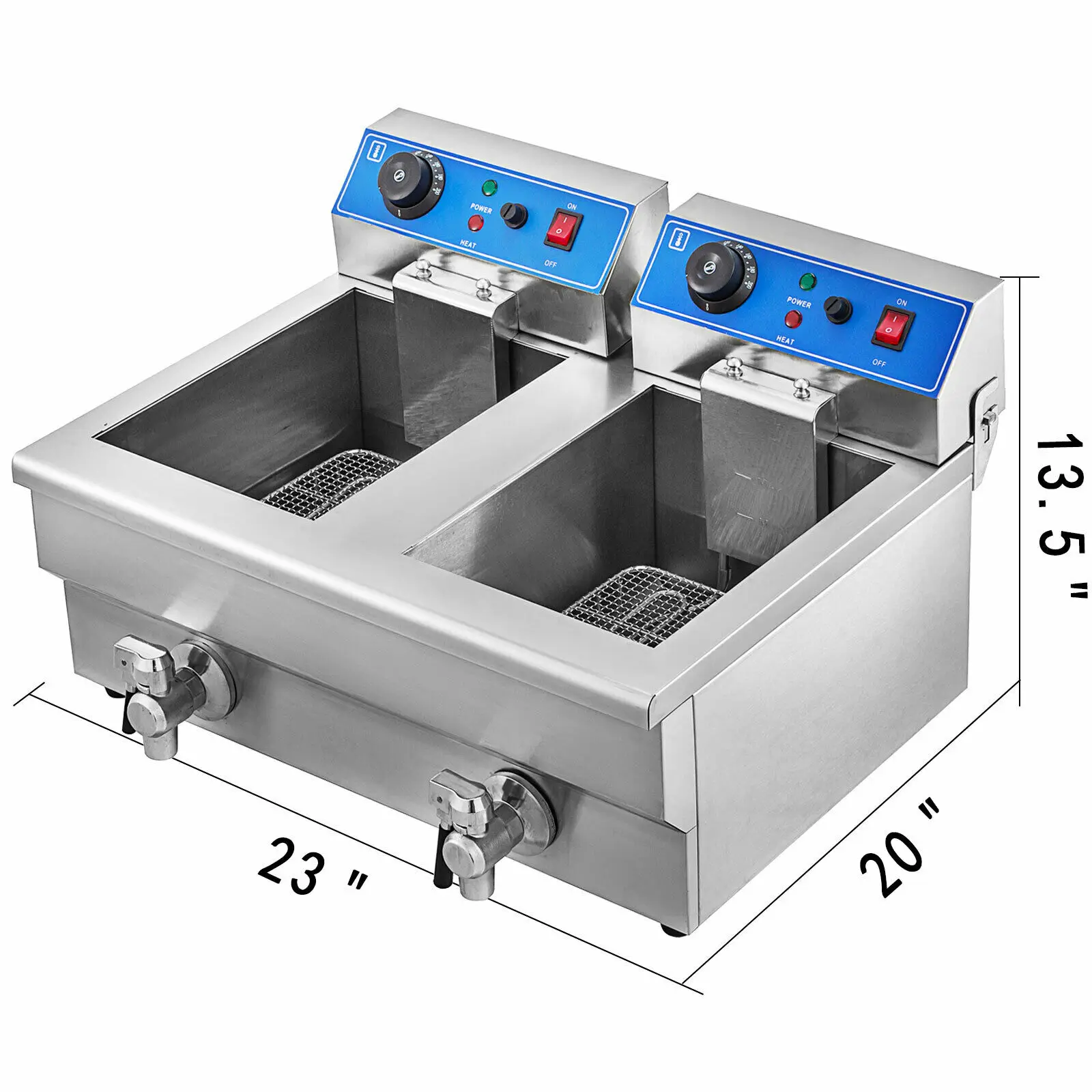 6000W 20L коммерческий Электрический Фритюрница с глубокими жирами двойной бак из