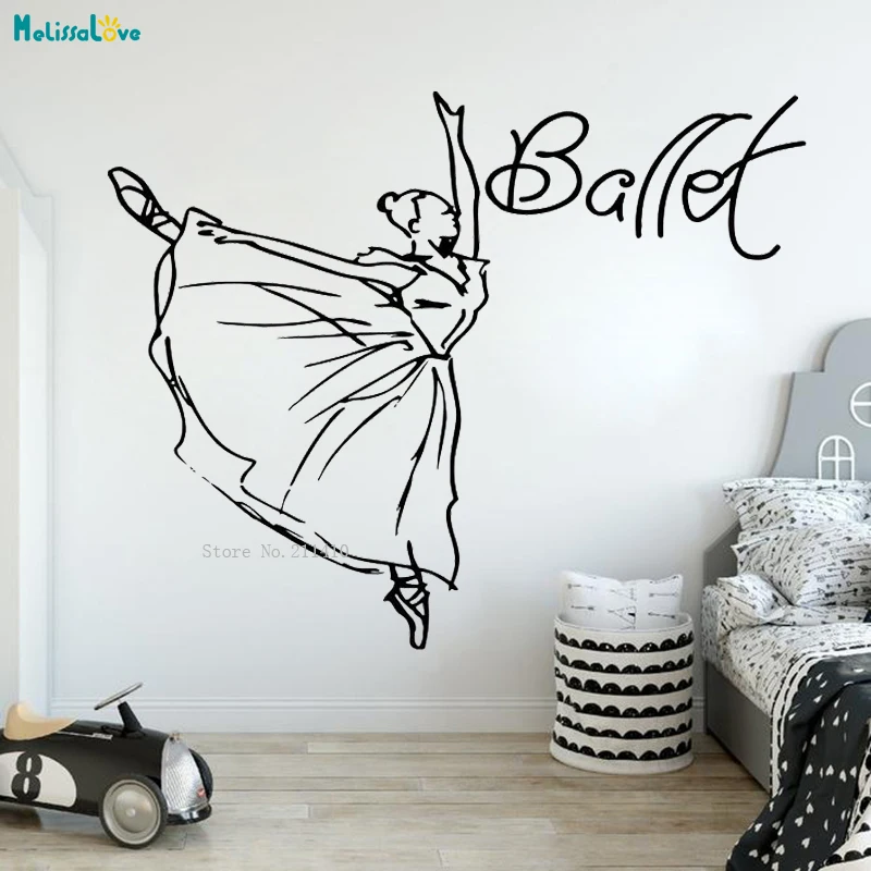 

Ballet Wall Decal Ballerina Dance Home Décor Kids Girls Room Living Room Lovely Poster Self-adhesive Unique Gift YT4017