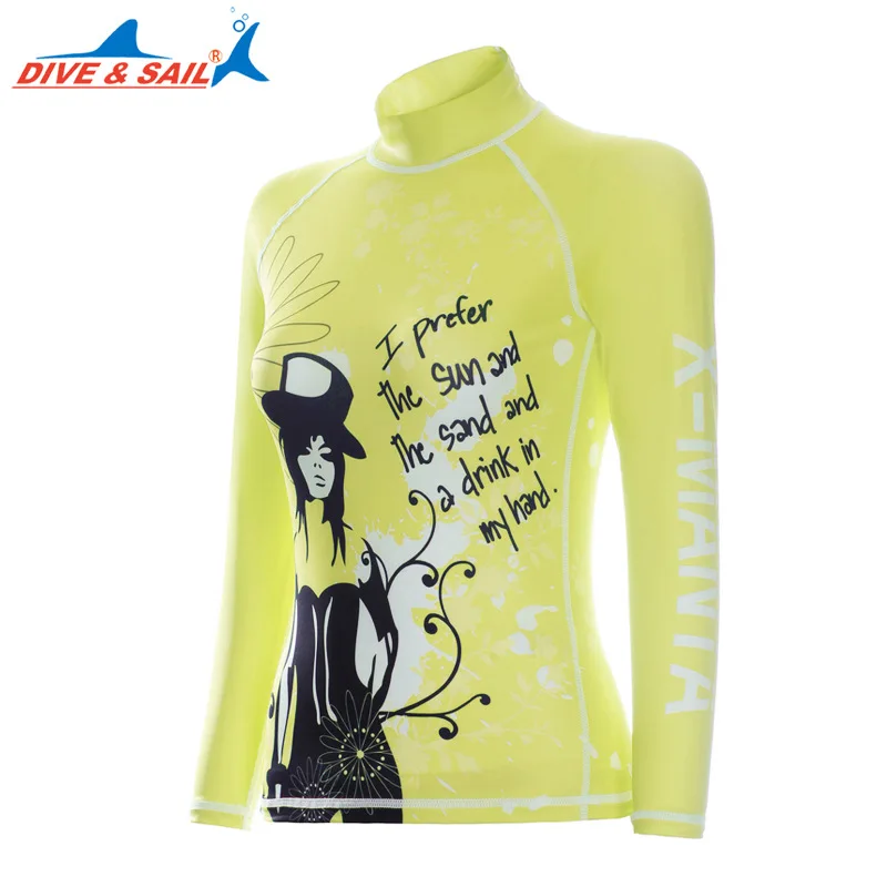 Женская Солнцезащитная одежда Rashguard с длинными рукавами для водных видов спорта