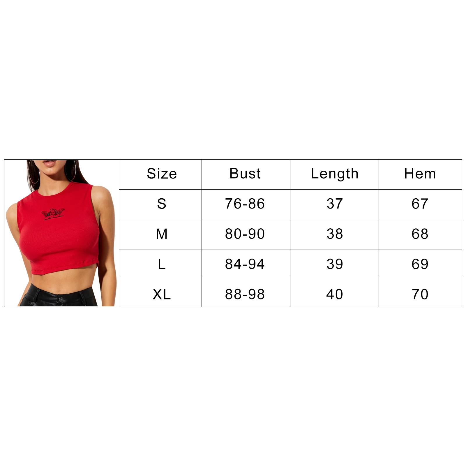 Кроп-Топ женский трикотажный эластичный в рубчик с круглым вырезом и принтом