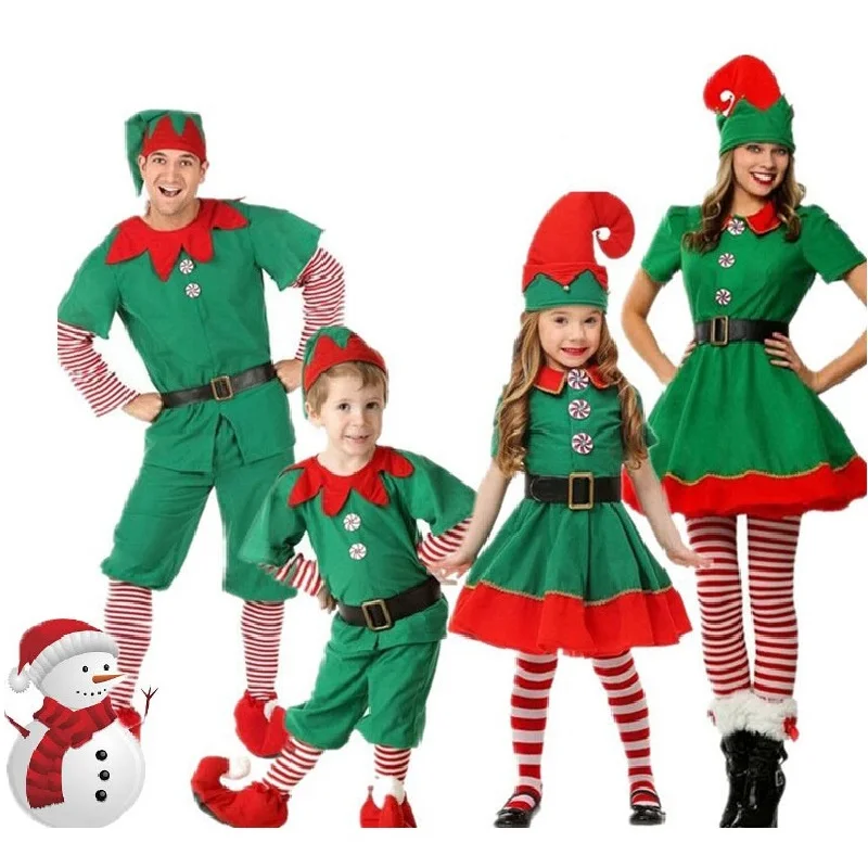 

Christmas Cosplay Family Matching Outfits Mother Daughter Dresses Father Son Tops+Pants+Hat+Socks+Waistband Mommy and Me Clothes
