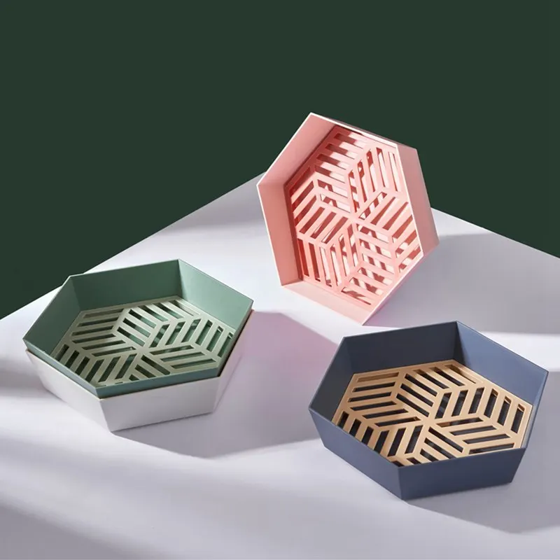 

100% brand new and high quality Geometric Fruit Plate Simple Plate Household Snack Candy Fruit Pot Kitchen Drain Fruit Basket