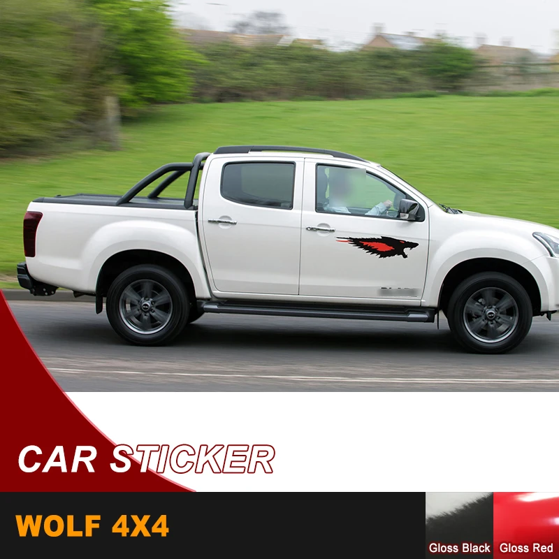 Бесплатная доставка 2 шт Волчья крутая Автомобильная наклейка свирепые двери