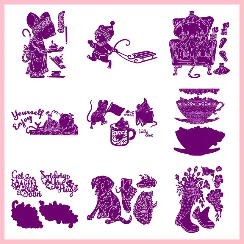 Милые ботинки с изображением слона и собаки в виде мыши цветов Металлические