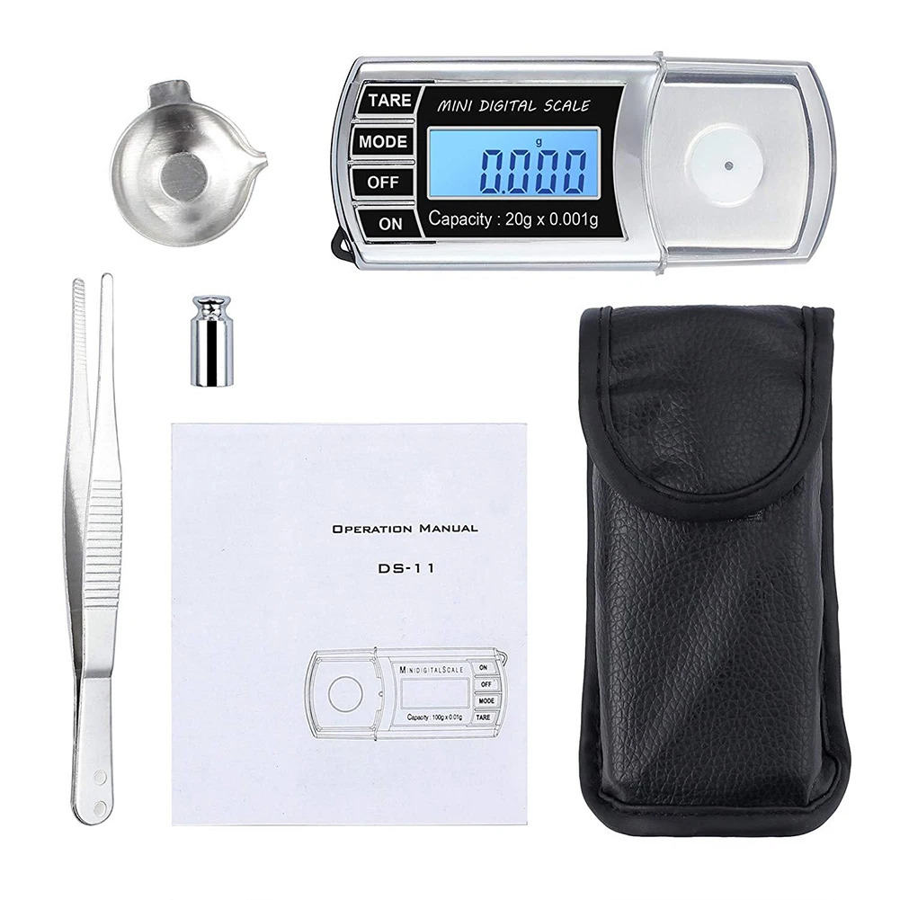 

20 г 0,001 Мини карманный тонарм Phono Вес Баланс весы для драгоценных камней, выполненные из ЖК-дисплей цифровой измеритель силы отслеживания Ал...
