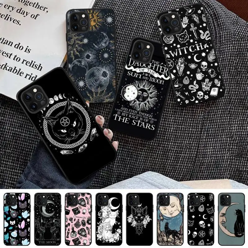 

Witches moon Tarot Mystery totem Phone Case for iPhone 13 12 mini 11 pro Xs max Xr X 8 7 6 6s Plus 5s cover