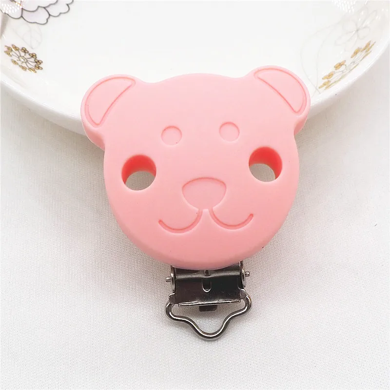 Candy Pink Chengkai 10 шт. силиконовые автомобильные клипсы DIY детская кошка мышь Соска с животным Прорезыватель зубов, пустышка для младенца ювелирные изделия игрушки аксессуары - Цвет: Candy Pink