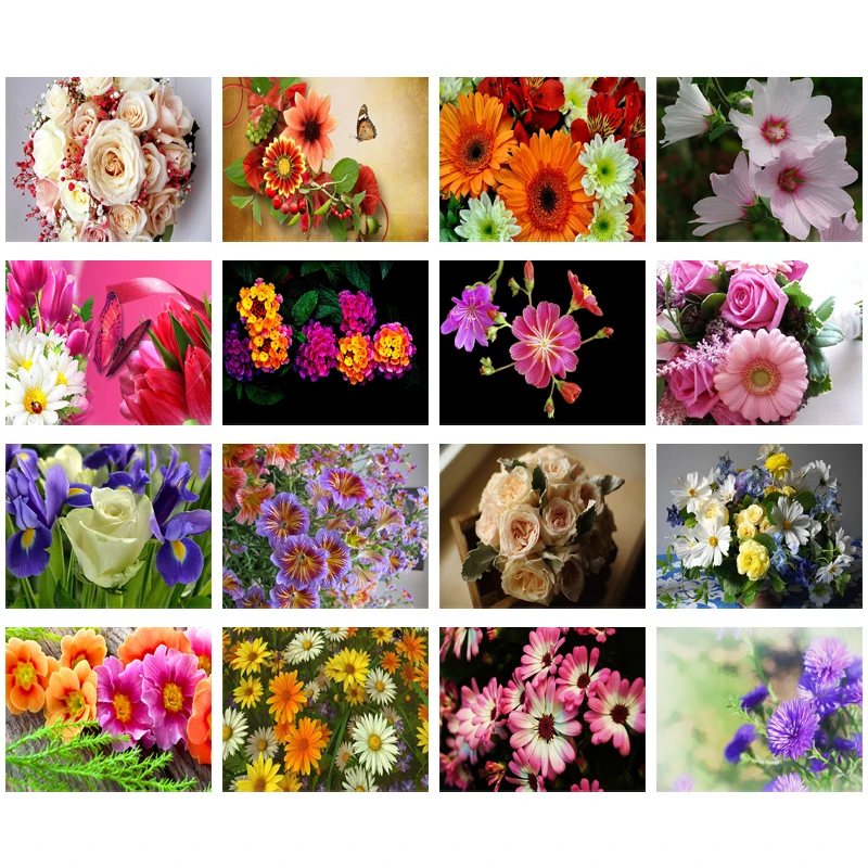 Алмазная живопись сделай сам Рисование с растениями белыми маргаритками и