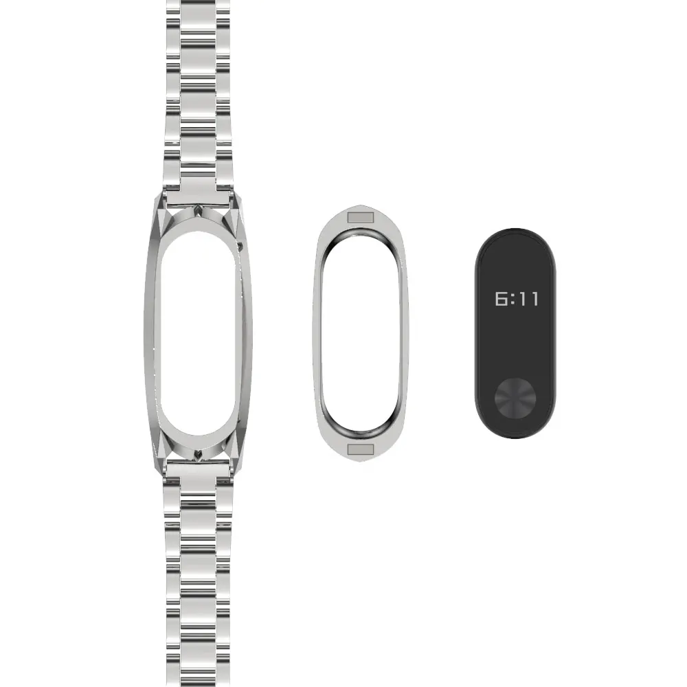 Для Xiaomi mi Band 2 ремешок металлический Безвинтовой браслет из нержавеющей стали mi Band 2 Ремешок Браслет mi band 2 Correa 2 напульсники