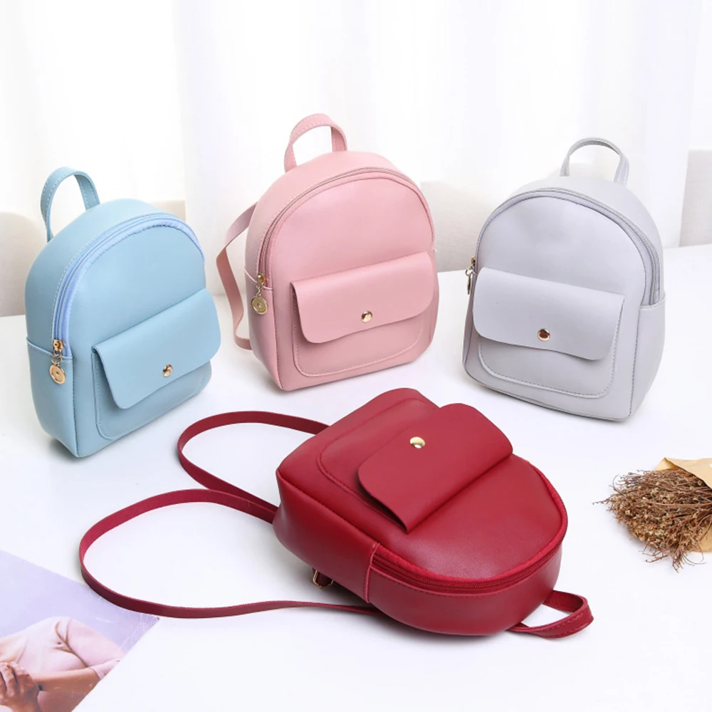 

New Women's Backpack PU Leather Travel Shoulder Bag Shoulder Bag Girl Multifunctional Small School Backpack For Women Black