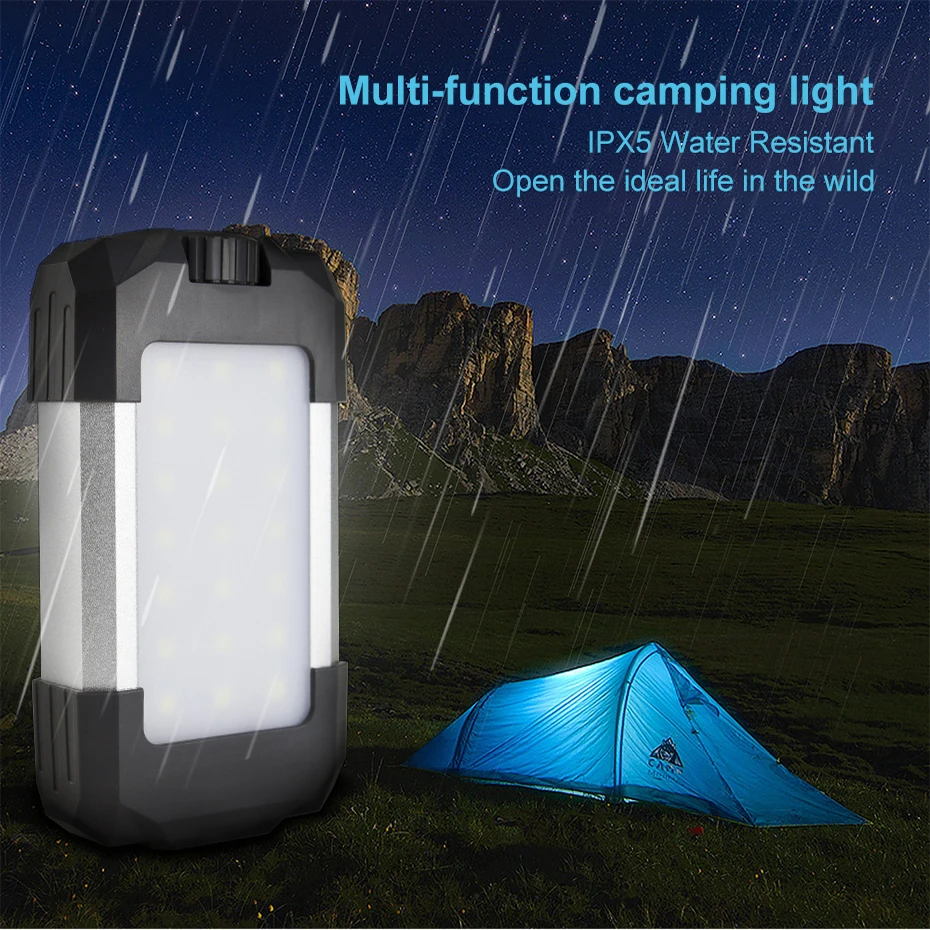 

6000mAh Portable Lantern Rechargeable Camping Tent Light Dimmable Emergency Outdoor Light Power Bank Waterproof Hang Flashlight