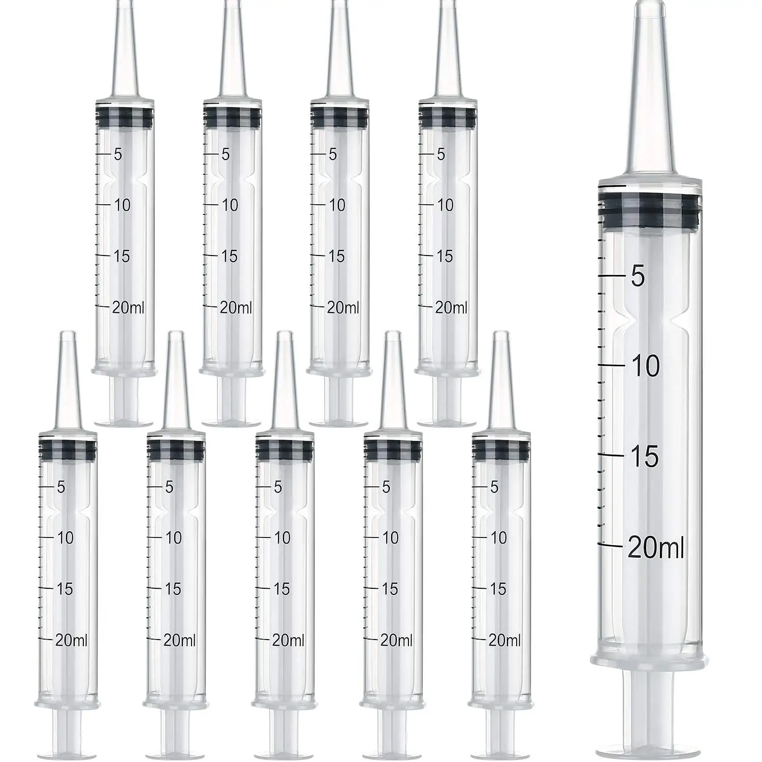 

20pcs 20ML Plastic Syringes With Measurement Siu for Empty Lipgloss Tube , Essential Oil Bottles Syringe Tools