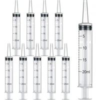 20pcs 20ml plastic syringes with measurement siu for empty lipgloss tube essential oil bottles syringe tools