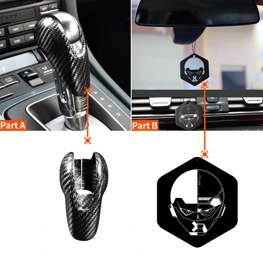 

80% Hot Sales!! Gear Shift Knob Cover Waterproof Non-slip Carbon Fiber Self-adhesive Shift Knob Trim for Porsche Macan 14-20
