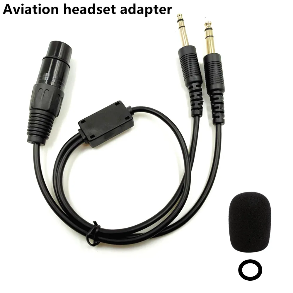 FRT For Airbus XLR To GA Dual Plug 5 Pin Headset Adapter Cable Aviation Headphone Cable earphone accessories