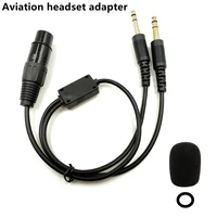 frt for airbus xlr to ga dual plug 5 pin headset adapter cable aviation headphone cable earphone accessories