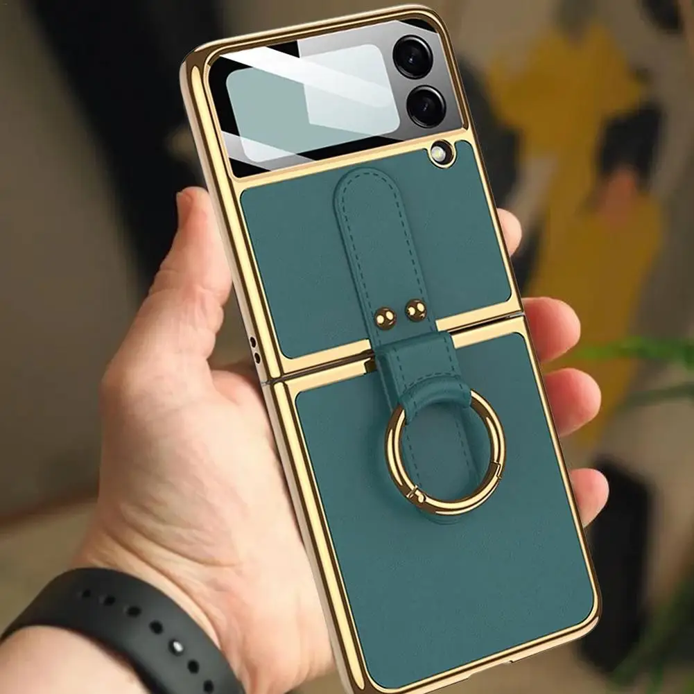 Чехол для телефона с кольцами Samsungs Galaxy Z Flip 3 противоударный защитный чехол