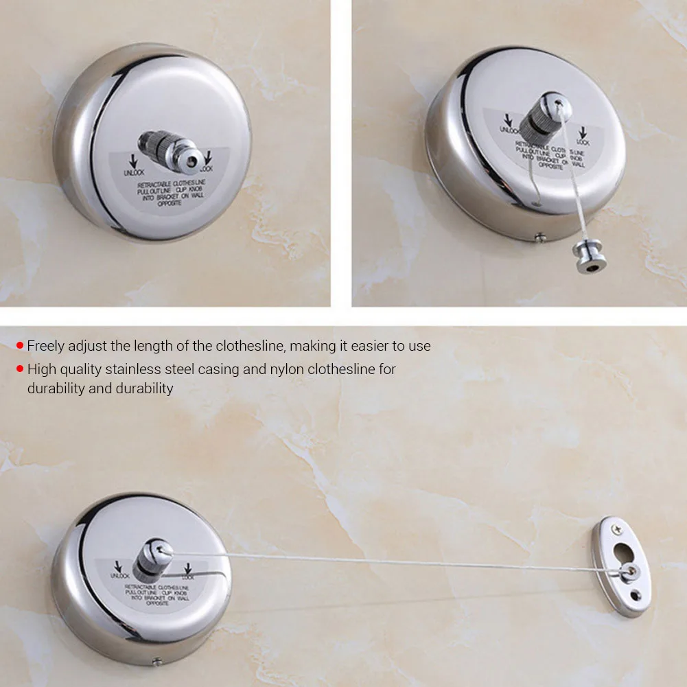 Переносная Выдвижная сушилка для одежды из нержавеющей стали веревка сушки