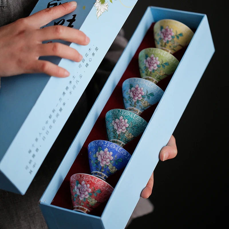 Керамическая чайная чашка Jingdezhen Подарочная коробка эмалированная чаша