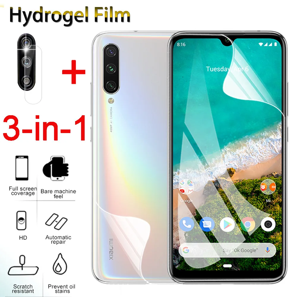 Защитная Гидрогелевая пленка для Xiaomi A1 A2 A3 Lite CC9 CC9E Pro защита экрана объектива