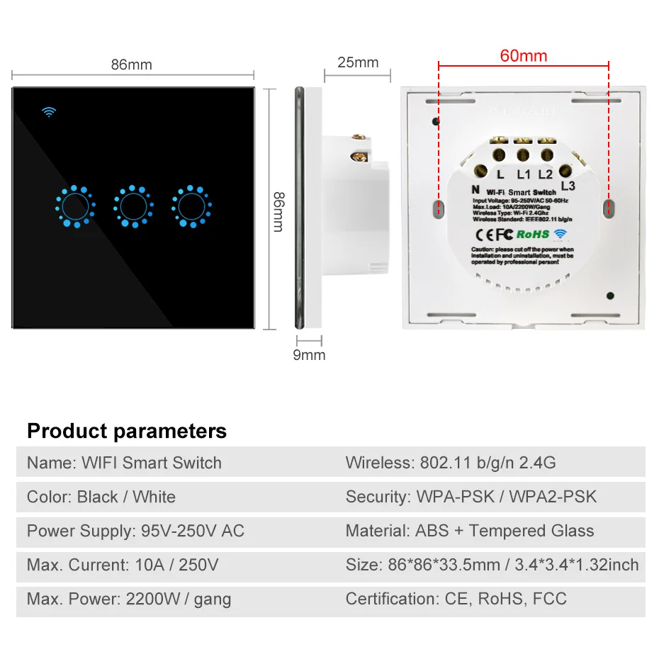 220 В ЕС Стандартный WI FI умный переключатель дистанционного Управление