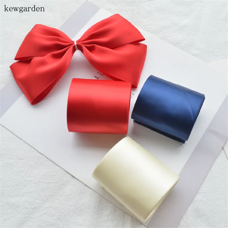

Kewgarden Polyester Satin Ribbons 60mm 6cm Handmade Tape DIY Hair Bow Accessories Gift Packing Riband Webbing 10 Meters