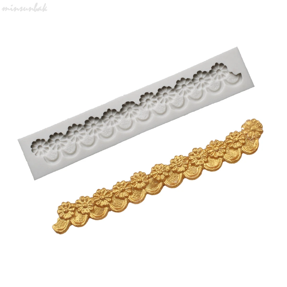 

Minsunbak Европейская форма для торта с маленькими цветами, помадка для торта, кружево, шелк, силиконовая форма для шоколада, пасты для десен