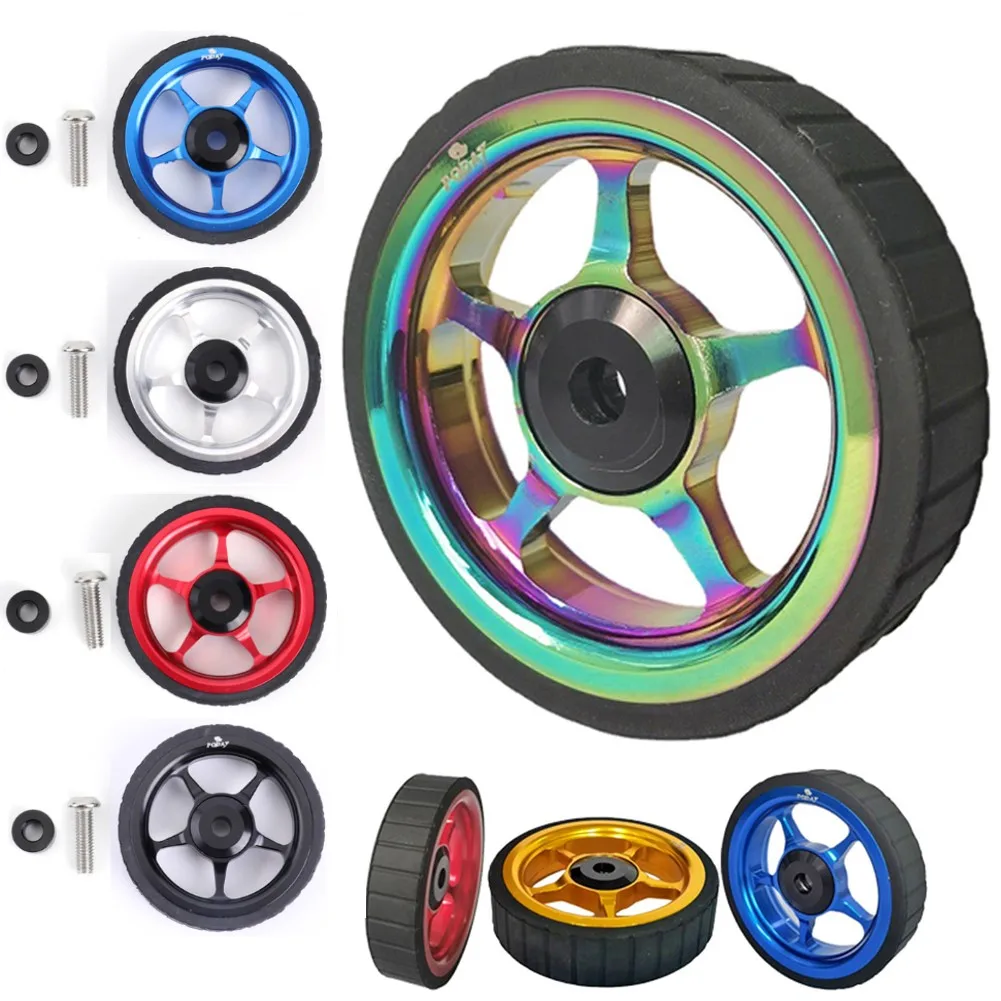 

Folding Bicycle Fender Easy Wheels Aluminum Alloy Bike Easy Wheel Upgraded Widened Design Ultralight Ceramics Bearing for 3sixty