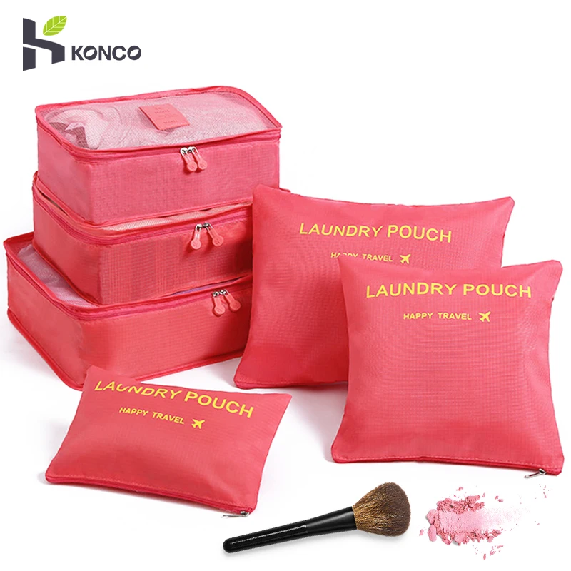 Konco 6 шт. дорожная сумка для хранения багажа одежда Сортировка Сумки Дорожная