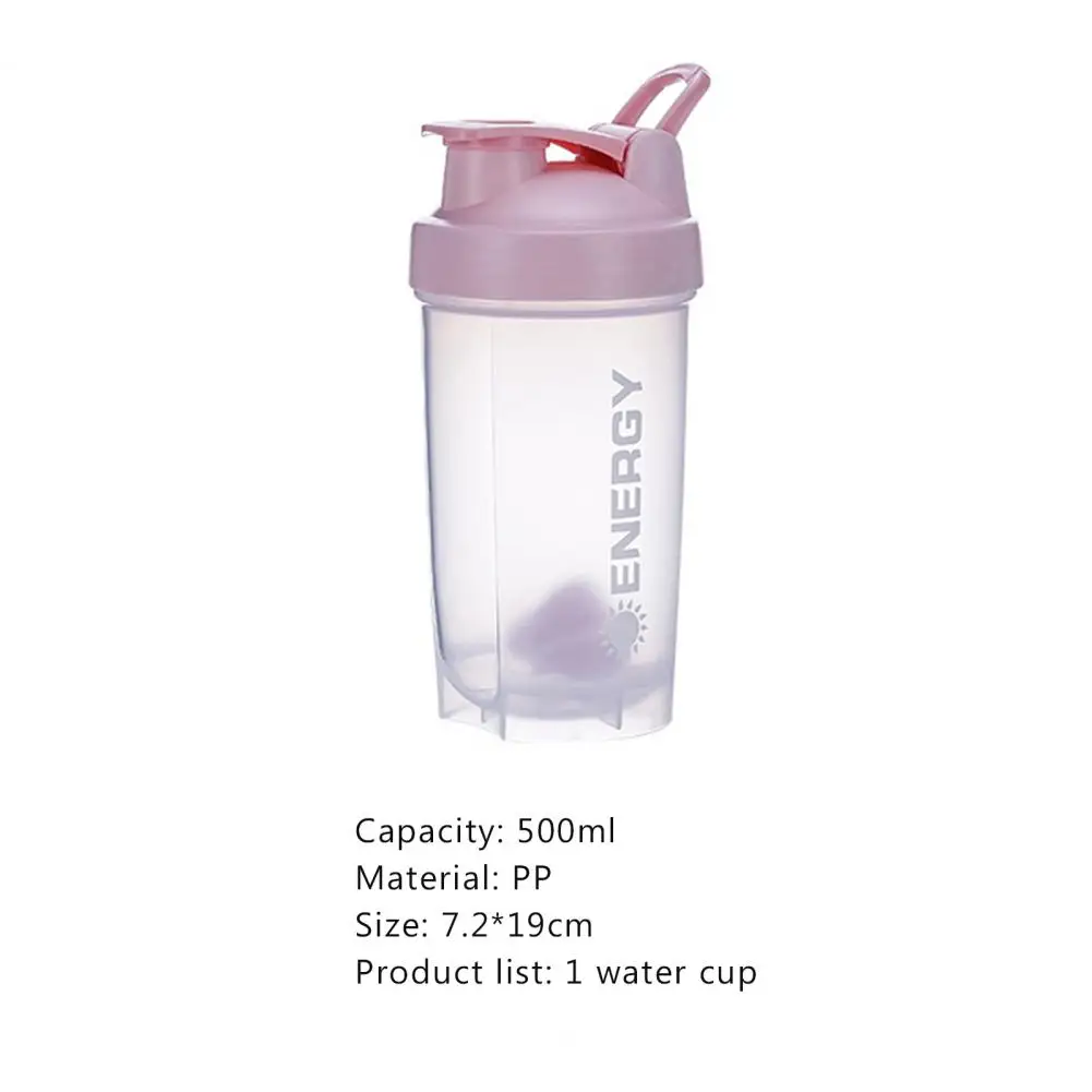 

500ml Shaker Bottle with Stirring Ball Leakproof PP Effortlessly Protein Mixes Water Cup for Fitness