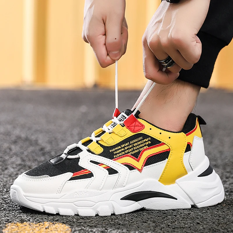 

Casual Shoes Men Breathable Sneakers high top quality adults Masculino New Trend Fashion Cheap Lace Up Color matching Zapatilla