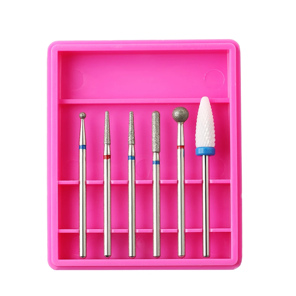 Алмазная Корундовая фреза для ногтей 6 шт./компл. керамическая маникюра
