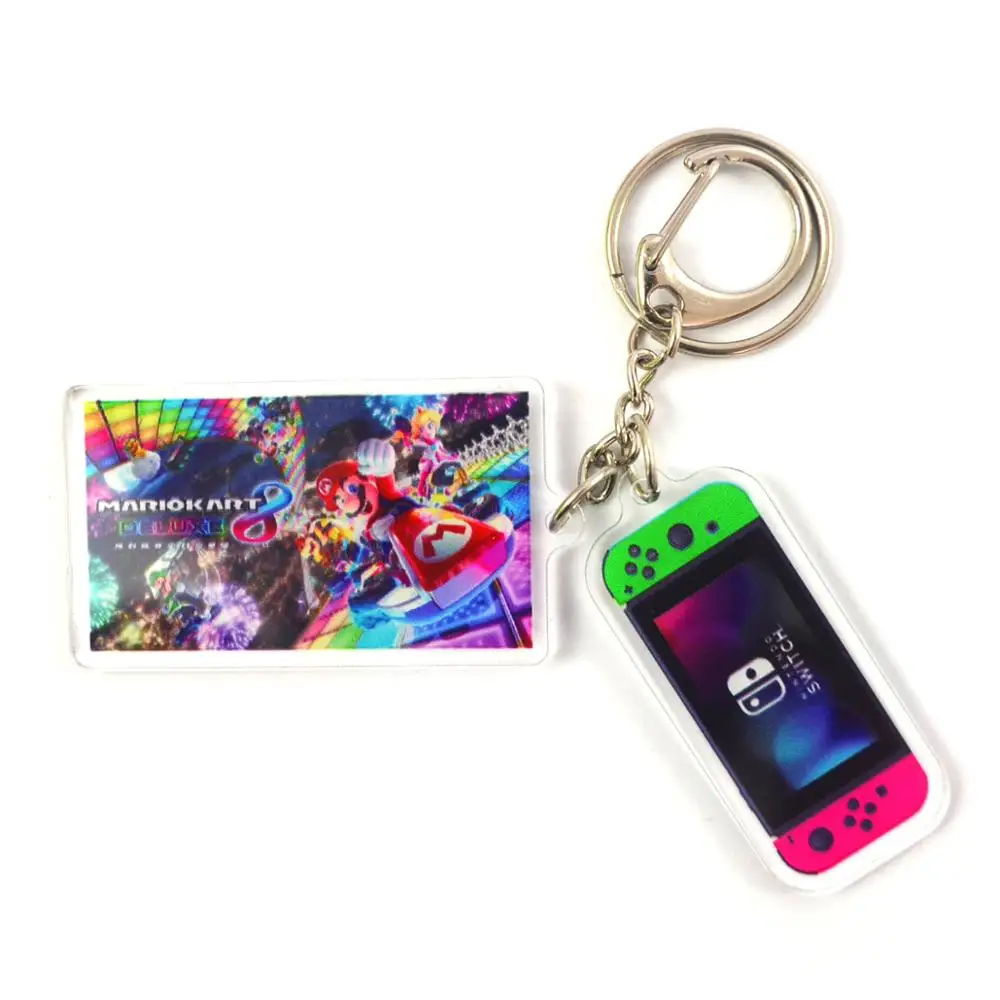 

Switch Game Acrylic Keychain Hot Mario Gamepad Animal Crossing Key Chain Girl Bag Pendant Accessories Keyring Men Kids Gift