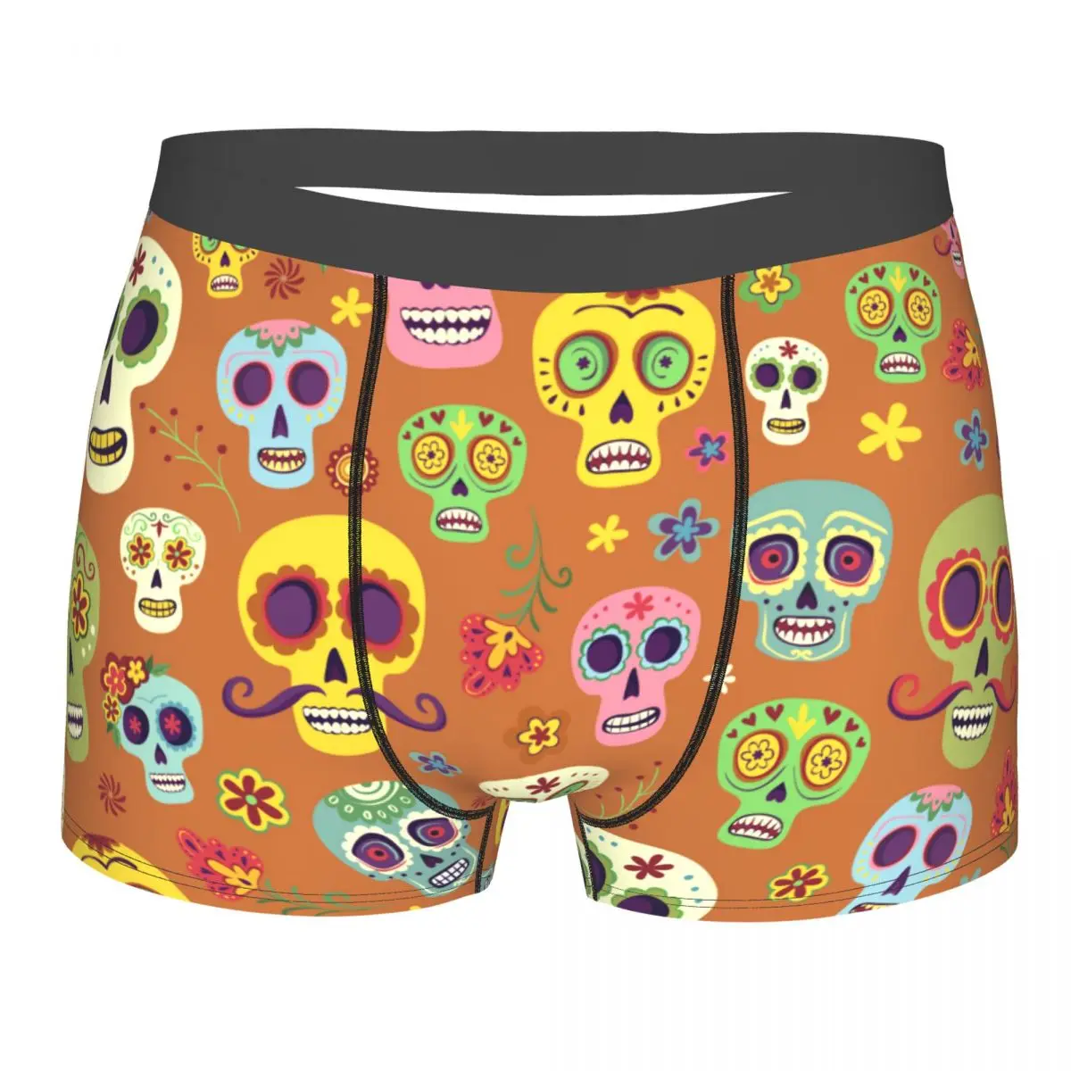 Men's Panties Underpants Boxers Underwear Mexican Sugar Skulls The Day Of The Dead Sexy Male Shorts