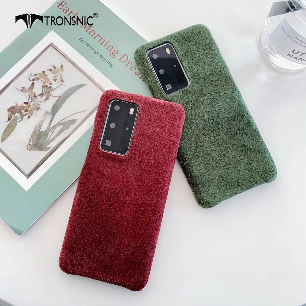 huawei pu case Velvet Green Fabric Phone Case for Huawei P30 P40 Mate 30 Pro Soft Cloth Fabric Luxury Cases for Huawei Mate 10 20 P20 Pro Cover huawei phone cover